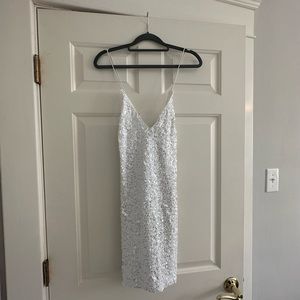 Lulus Force of Fashion White Backless Sequin Mini Dress